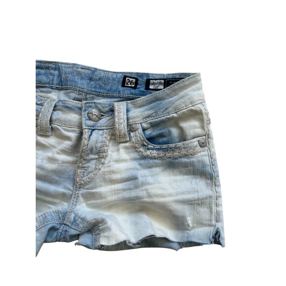 MISS ME Irene Light Wash Denim Shorts Size 26 - Picture 3 of 7